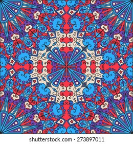 Colorful ethnic patterned background. Arabesque vector ornament