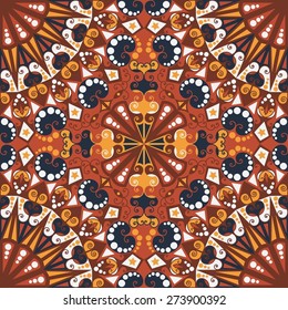 Colorful ethnic patterned background. Arabesque vector ornament