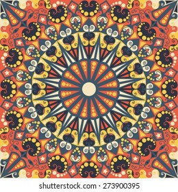 Colorful ethnic patterned background. Arabesque vector ornament