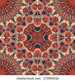 Colorful ethnic patterned background. Arabesque vector ornament