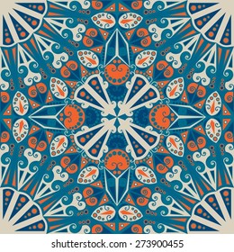 Colorful ethnic patterned background. Arabesque vector ornament