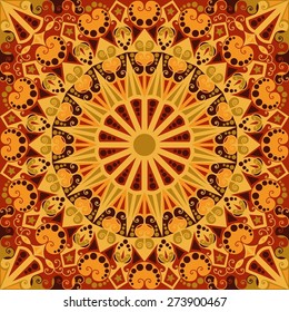 Colorful ethnic patterned background. Arabesque vector ornament