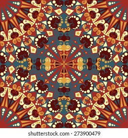 Colorful ethnic patterned background. Arabesque vector ornament