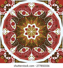 Colorful ethnic patterned background. Arabesque vector ornament