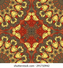 Colorful ethnic patterned background. Arabesque vector ornament