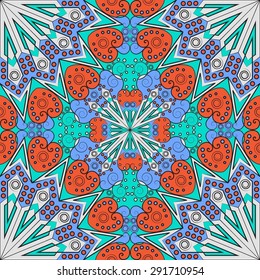 Colorful ethnic patterned background. Arabesque vector ornament
