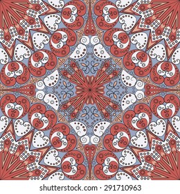 Colorful ethnic patterned background. Arabesque vector ornament