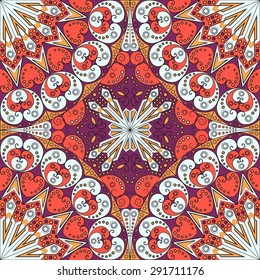 Colorful ethnic patterned background. Arabesque vector ornament