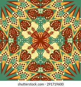 Colorful ethnic patterned background. Arabesque vector ornament