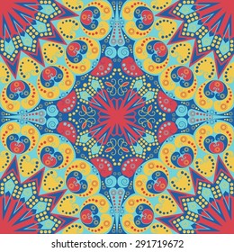 Colorful ethnic patterned background. Arabesque vector ornament