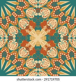 Colorful ethnic patterned background. Arabesque vector ornament