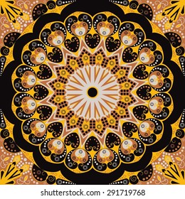 Colorful ethnic patterned background. Arabesque vector ornament