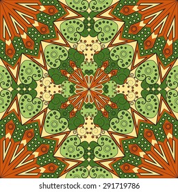 Colorful ethnic patterned background. Arabesque vector ornament