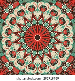 Colorful ethnic patterned background. Arabesque vector ornament