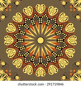 Colorful ethnic patterned background. Arabesque vector ornament