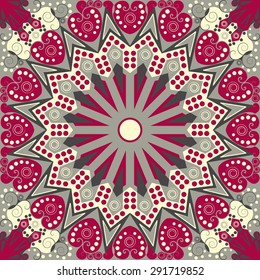 Colorful ethnic patterned background. Arabesque vector ornament