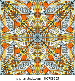 Colorful ethnic patterned background. Arabesque vector ornament