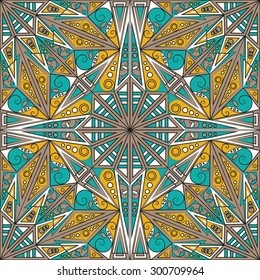 Colorful ethnic patterned background. Arabesque vector ornament