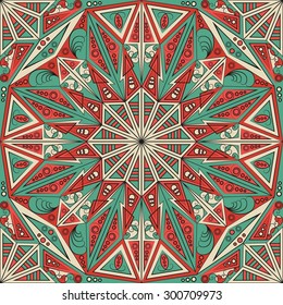 Colorful ethnic patterned background. Arabesque vector ornament