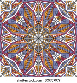 Colorful ethnic patterned background. Arabesque vector ornament