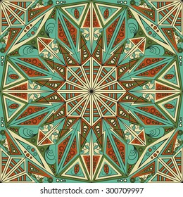 Colorful ethnic patterned background. Arabesque vector ornament