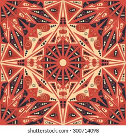 Colorful ethnic patterned background. Arabesque vector ornament