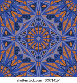 Colorful ethnic patterned background. Arabesque vector ornament