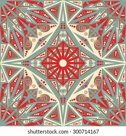 Colorful ethnic patterned background. Arabesque vector ornament