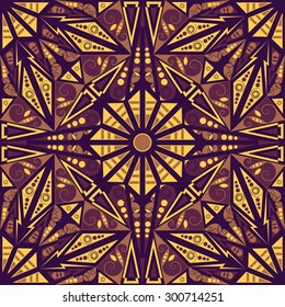 Colorful ethnic patterned background. Arabesque vector ornament