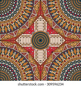 Colorful ethnic patterned background. Arabesque vector ornament