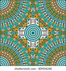 Colorful ethnic patterned background. Arabesque vector ornament