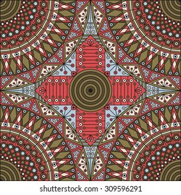Colorful ethnic patterned background. Arabesque vector ornament