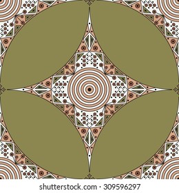 Colorful ethnic patterned background. Arabesque vector ornament
