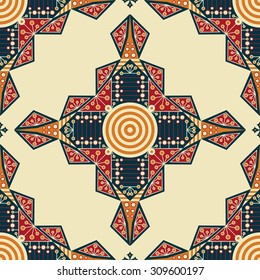 Colorful ethnic patterned background. Arabesque vector ornament