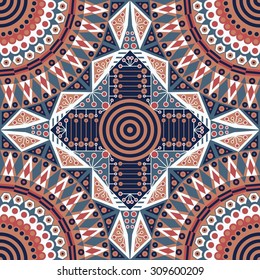 Colorful ethnic patterned background. Arabesque vector ornament