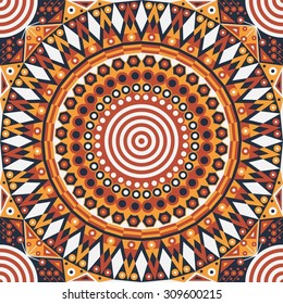 Colorful ethnic patterned background. Arabesque vector ornament