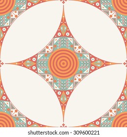 Colorful ethnic patterned background. Arabesque vector ornament