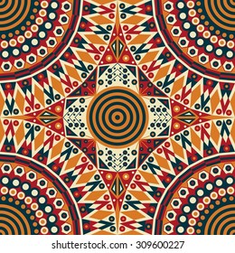 Colorful ethnic patterned background. Arabesque vector ornament