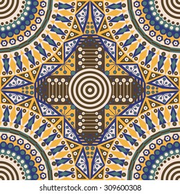 Colorful ethnic patterned background. Arabesque vector ornament