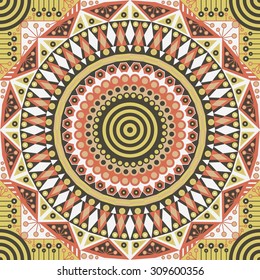 Colorful ethnic patterned background. Arabesque vector ornament
