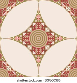 Colorful ethnic patterned background. Arabesque vector ornament