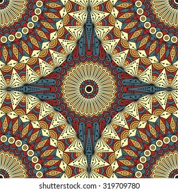 Colorful ethnic patterned background. Arabesque vector ornament