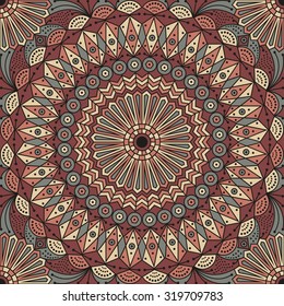 Colorful ethnic patterned background. Arabesque vector ornament