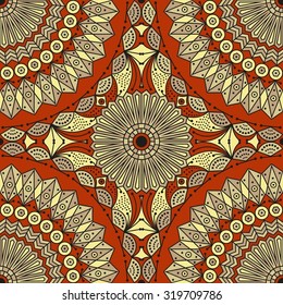 Colorful ethnic patterned background. Arabesque vector ornament