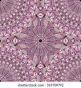 Colorful ethnic patterned background. Arabesque vector ornament