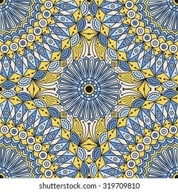Colorful ethnic patterned background. Arabesque vector ornament