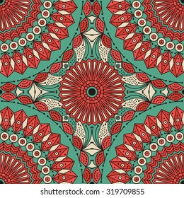Colorful ethnic patterned background. Arabesque vector ornament