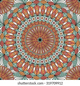 Colorful ethnic patterned background. Arabesque vector ornament