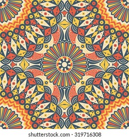 Colorful ethnic patterned background. Arabesque vector ornament