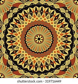 Colorful ethnic patterned background. Arabesque vector ornament